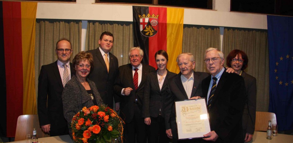 Foto: Alfons Muhof, Maria Hamacher, Andreas Nagel, Bernhard Vogel, Ellen Demuth, Heinz Schwarz, Bernd Hamacher und Gisela Stahl.